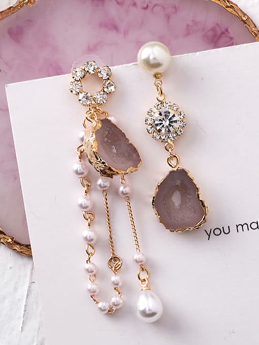 C purple Alloy With Rose Gold Plated Hip Hop Irregular Drop Earrings