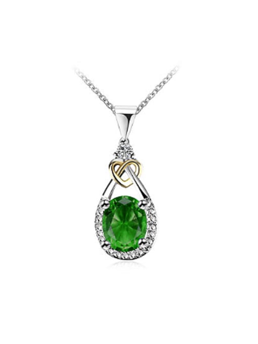 Green Elegant Water Drop Shaped Zircon Necklace