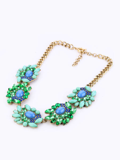 KM Alloy Artificial Gemstons Necklace 2
