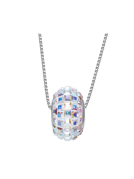 CEIDAI Simple austrian Crystals Oblate Bead Necklace 0