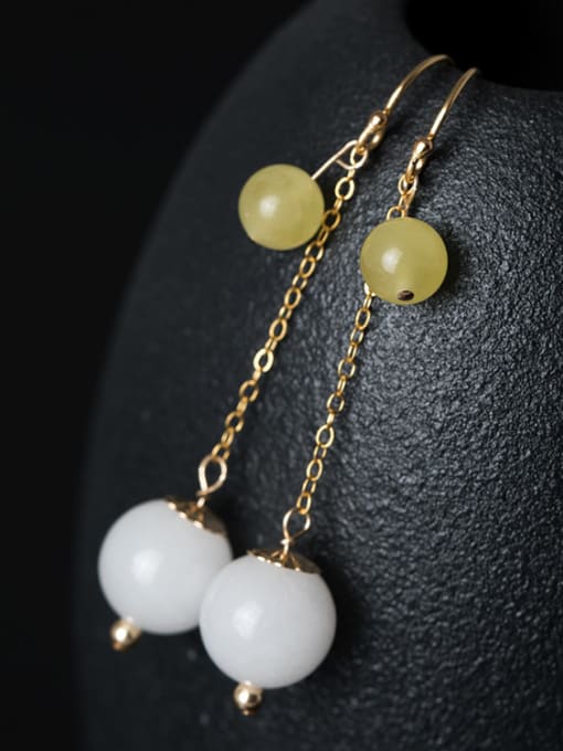 SILVER MI Fashion Natural Stone Beads 925 Silver Earings 0