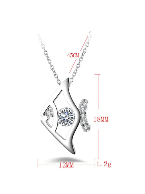 Ya Heng Personalized Fish Cubic Zirconias Copper Necklace 2