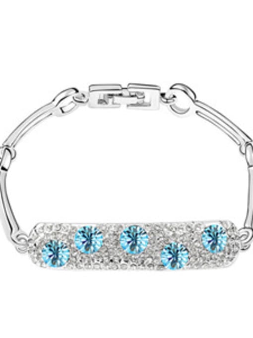 blue Fashion Shiny Cubic austrian Crystals Alloy Bracelet