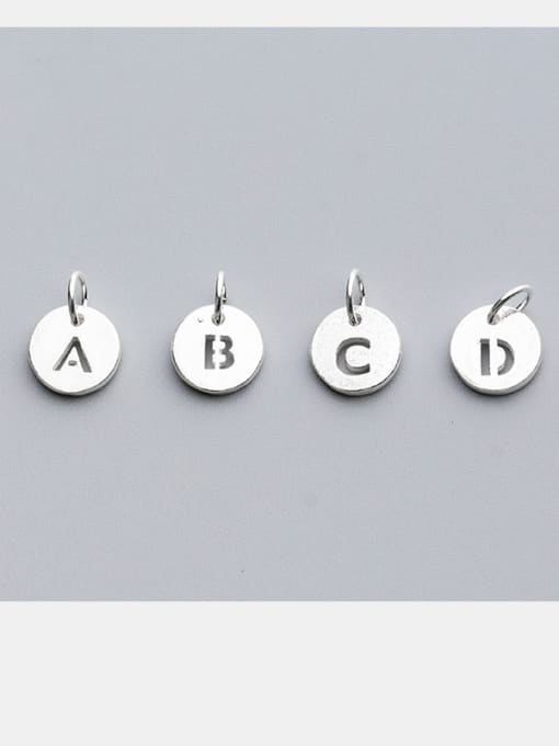 FAN 925 Sterling Silver With Silver Plated Trendy Round 26 letters Charms 1