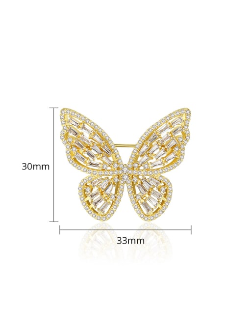 BLING SU Copper With Cubic Zirconia  Fashion Butterfly Brooches 4