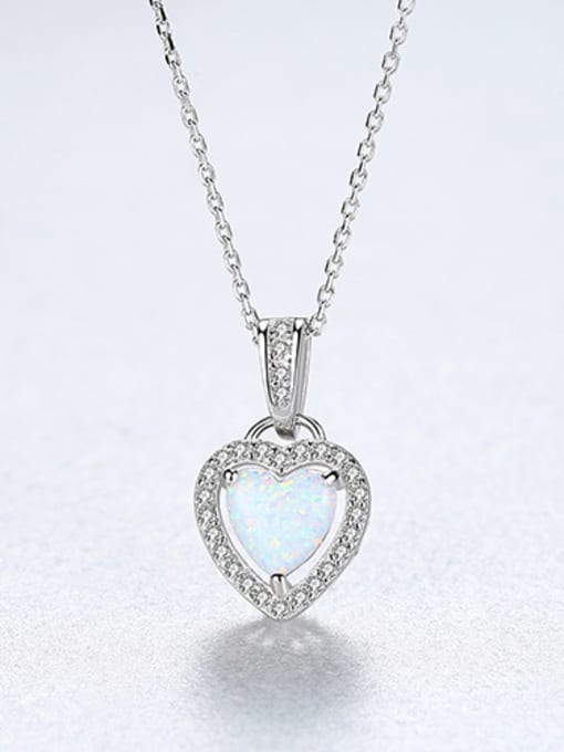 Platinum 925 Sterling Silver With  Personality Heart Necklaces