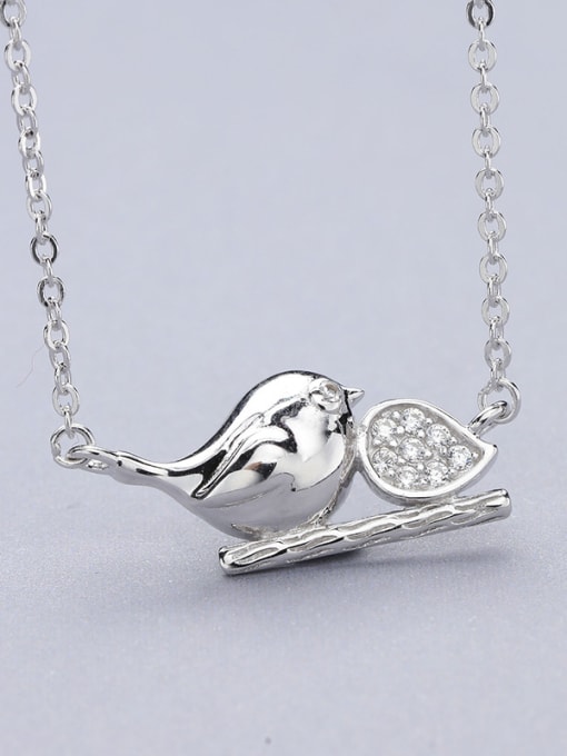One Silver Lovely Bird Shaped Necklace 2