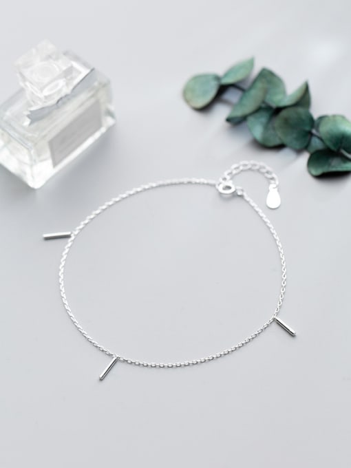 Rosh 925 Sterling Silver With Platinum Plated Simplistic Anklets 0