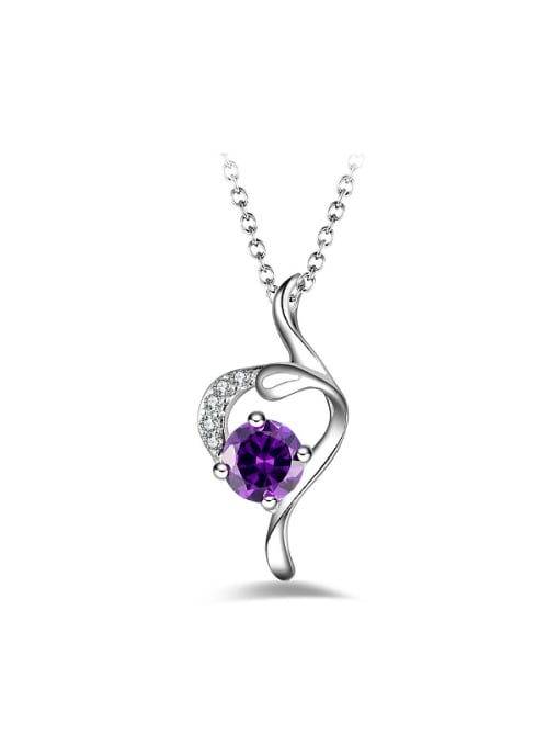 Ya Heng Fashion Hollow Heart Cubic Zirconias Pendant Copper Necklace 0
