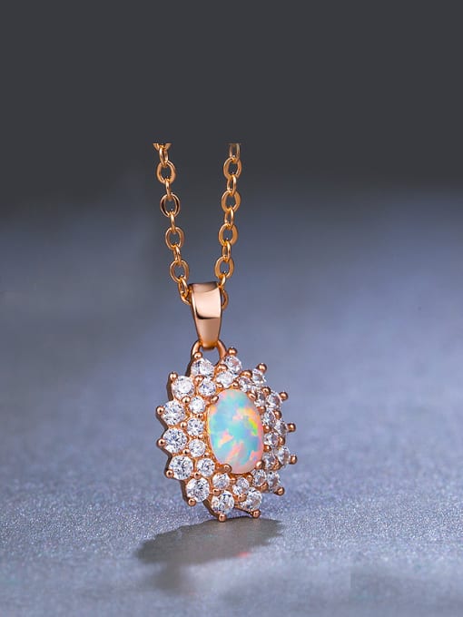 UNIENO 2018 Opal Stone Necklace 0