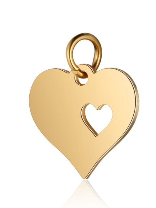 FTime Stainless Steel With Gold Plated Classic Heart Charms 0