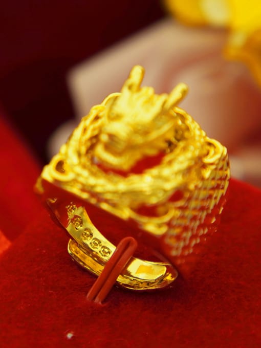 Neayou Men 24K Gold Plated Dragon Ring 3