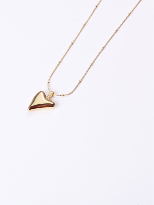 GROSE Titanium With Gold Plated Simplistic Smooth Heart Necklaces 4