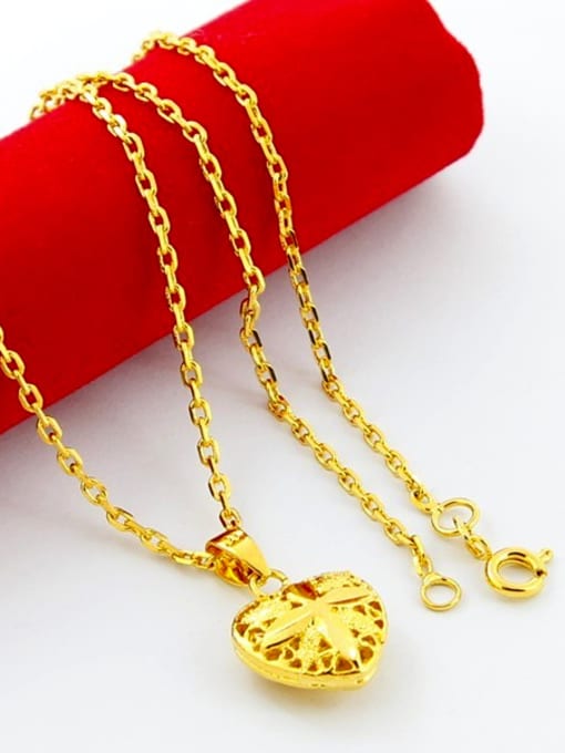 Yi Heng Da All-match 24K Gold Plated Heart Shaped Copper Necklace 1