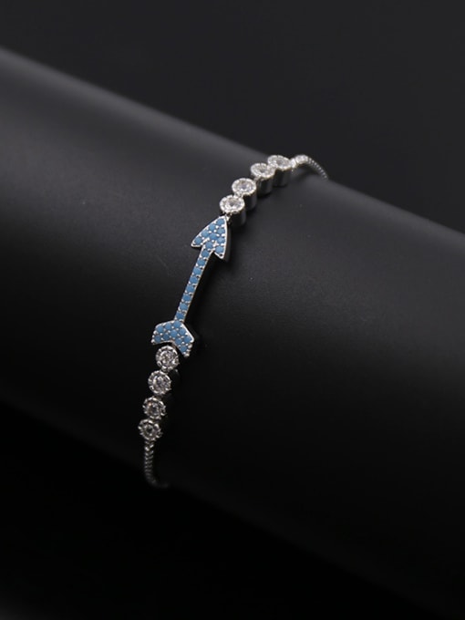 Silvery Arrow Zircon Adjustable Bracelet