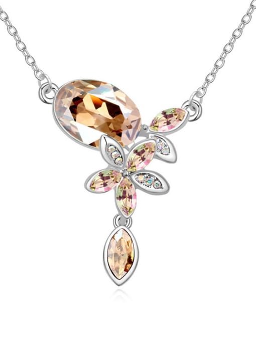 yellow Exquisite Shiny austrian Crystals Pendant Alloy Necklace