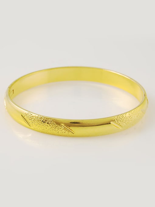 golden All-match 24K Gold Plated Geometric Shaped Copper Bangle