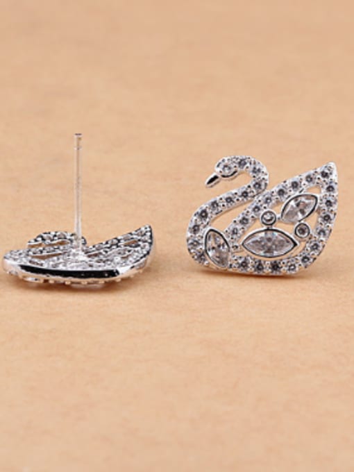 Qing Xing Cartoon Zircon Sterling Silver European And Classic stud Earring 1