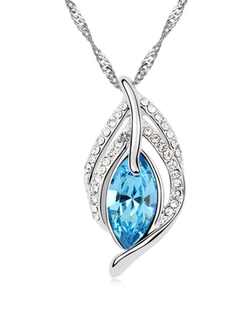 ligth blue Fashion Oval austrian Crystals Alloy Necklace