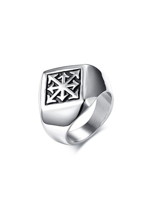 CONG Personality Geometric Shaped Stainless Steel Men Ring 0