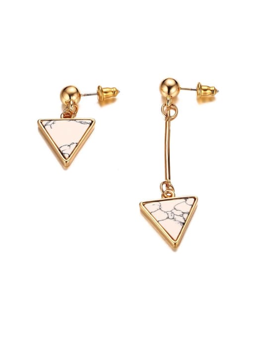 LI MUMU Geometric asymmetrical triangle stainless steel earrings 0