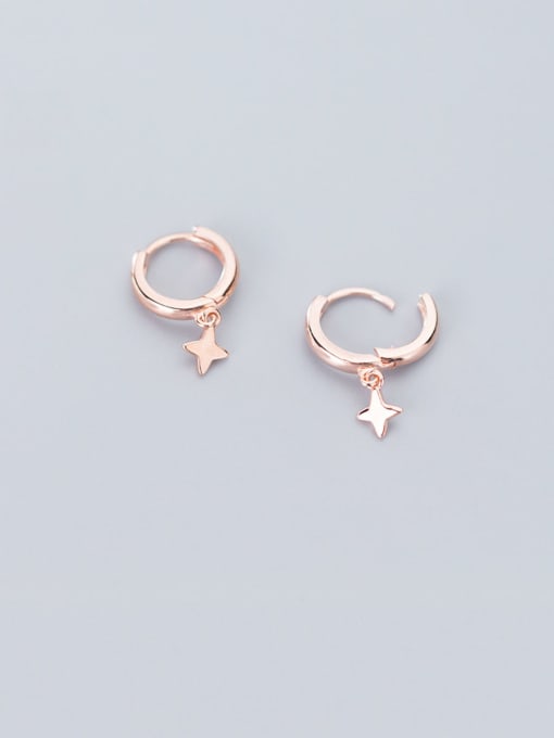 Rosh 925 Sterling Silver With Rose Gold Plated Simplistic Star Clip On Earrings 1