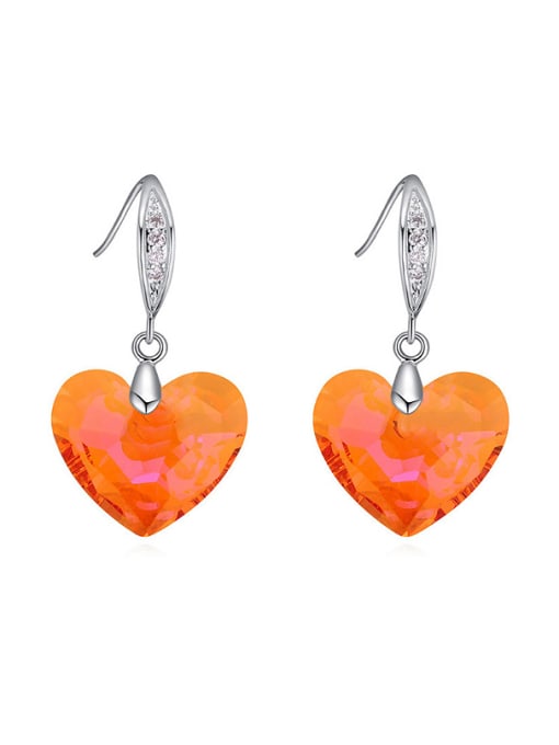 QIANZI Fashion Shiny Heart austrian Crystals Alloy Earrings 0