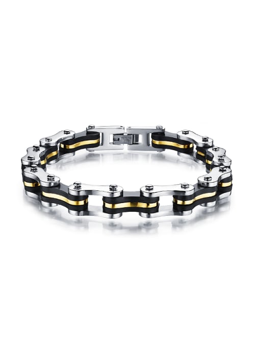 gold Personalized Titanium Men Bracelet