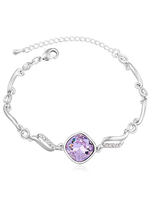 light purple Fashion Shiny austrian Crystal-accented Alloy Bracelet