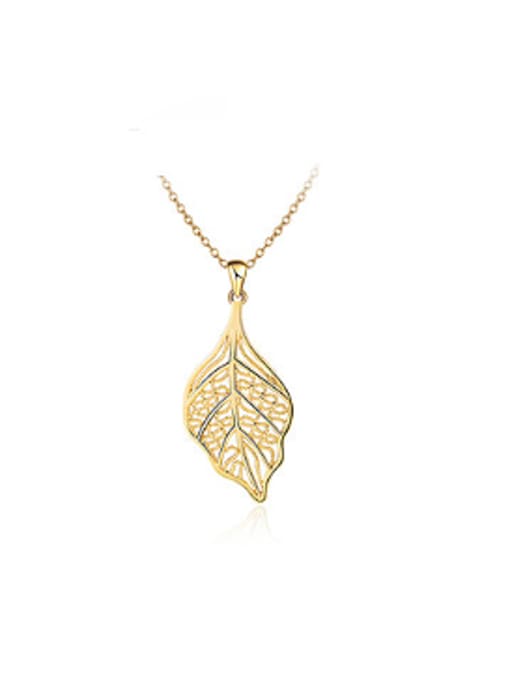 Ronaldo Delicate Gold Plated Leaf Shaped Necklace 0