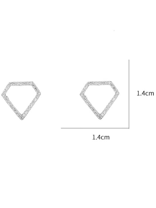 Mo Hai Copper With Platinum Plated Simplistic Hollow Geometric Stud Earrings 4