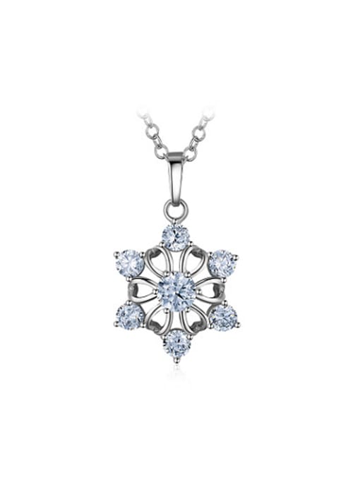 Ronaldo Fashionable Snowflake Shaped Rhinestone Necklace 0