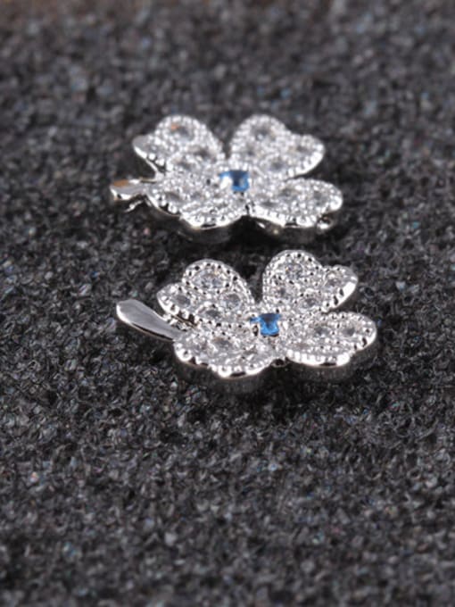 Qing Xing Spinel Blue Leaves S925 Sterling Silver Ear Needle stud Earring 2