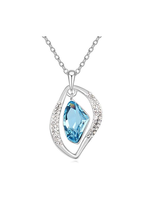 QIANZI Simple Irregular austrian Crystals Pendant Alloy Necklace