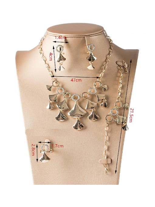 Lan Fu Leaves Colorfast Four Pieces Jewelry Set 2