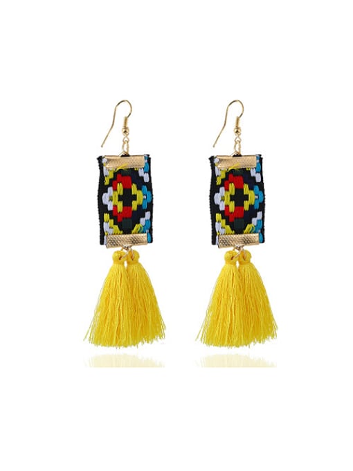Ronaldo Exquisite Hand Embroidery Tassels Stud Earrings 0