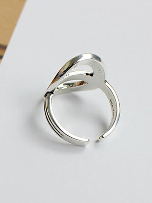 DAKA Retro style Personalized Hollow Oval Silver Opening Ring 3