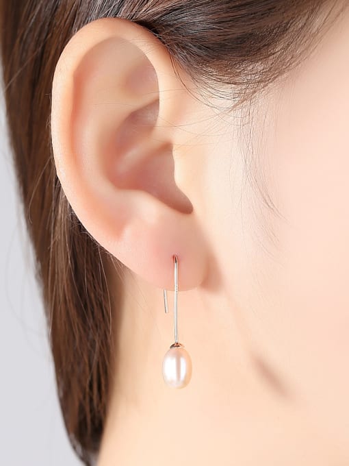 CCUI Sterling silver natural pearl simple versatile ear hook 2