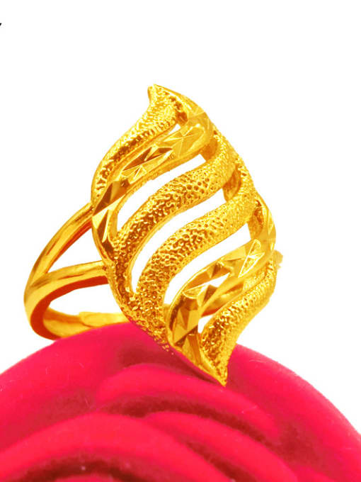 golden Open Design Leaf Shaped Ring