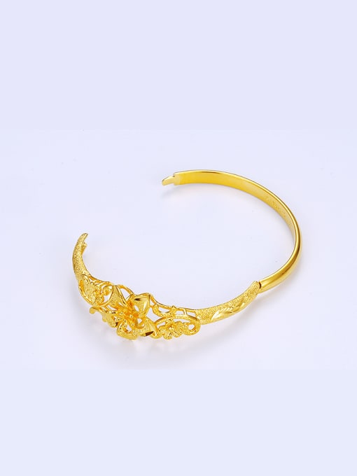 XP Copper Alloy 23K Gold Plated Classical Flower Bangle 1
