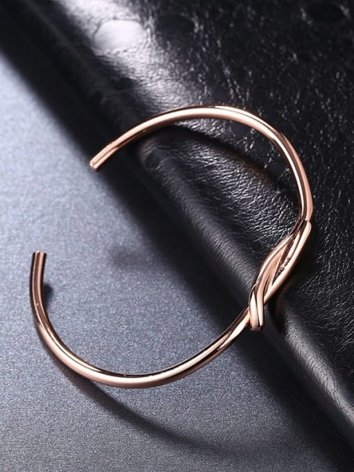 Rose Gold Exquisite Cross Shaped Open Design Bangle