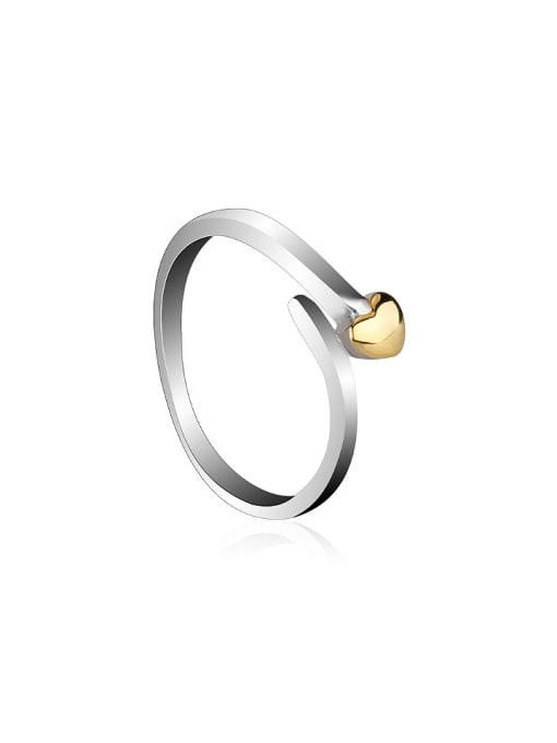 Gold 18K Gold S925 Silver Heart-shaped Ring