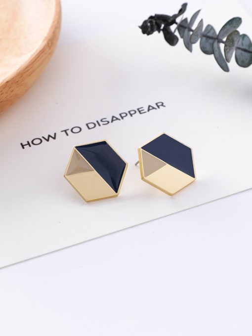 17#10426W Alloy With Gold Plated Trendy Geometric Stud Earrings