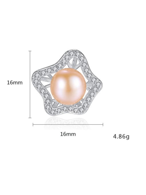 CCUI Sterling Silver AAA zircon natural freshwater pearl earrings 2