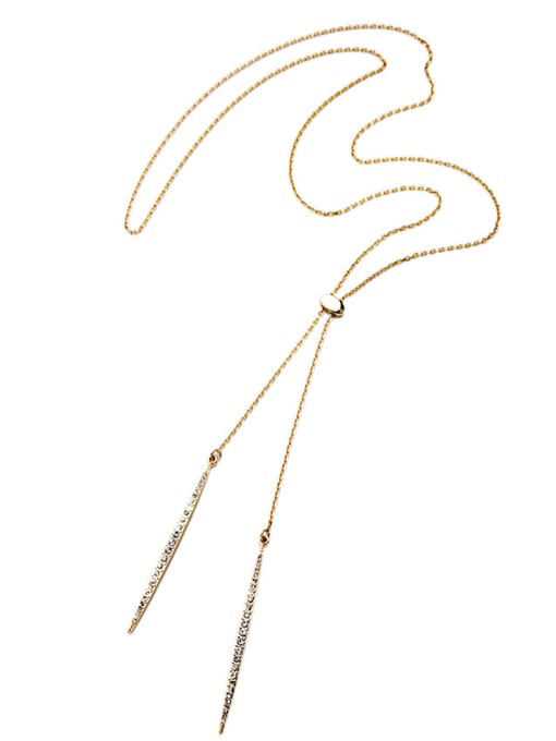 Gold Simple Willow-shaped Alloy Necklace