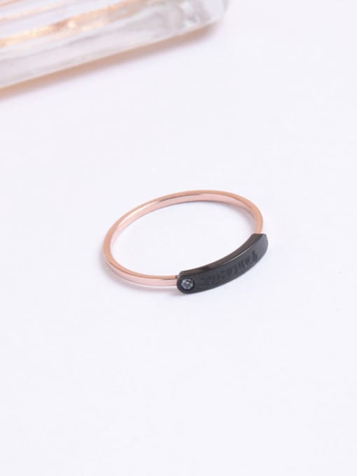 GROSE Black Resin Rose Gold Plated Ring 1