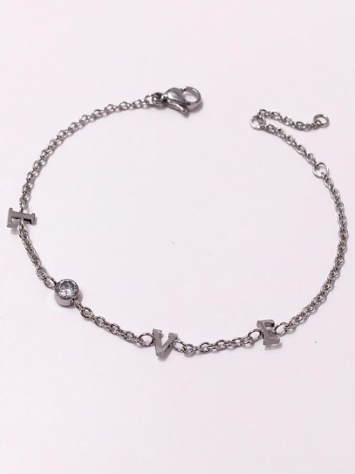 My Model Titanium steel exquisite LOVE letter bracelet 3