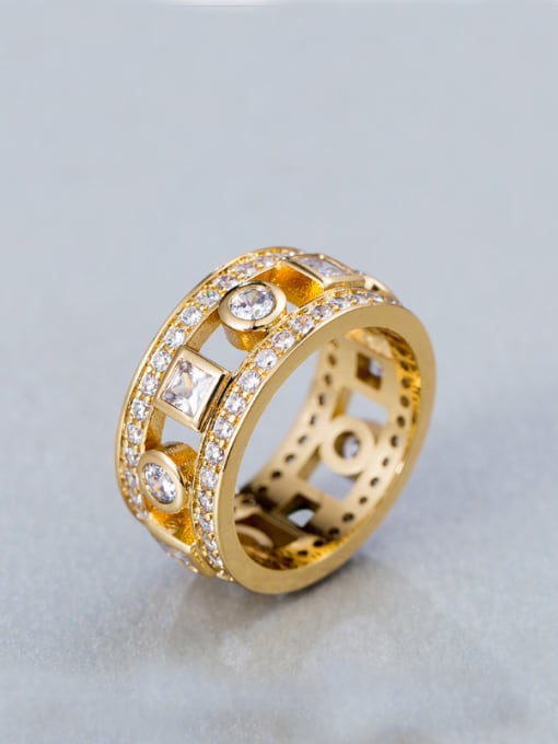 UNIENO Gold Plated Zircon band ring 1