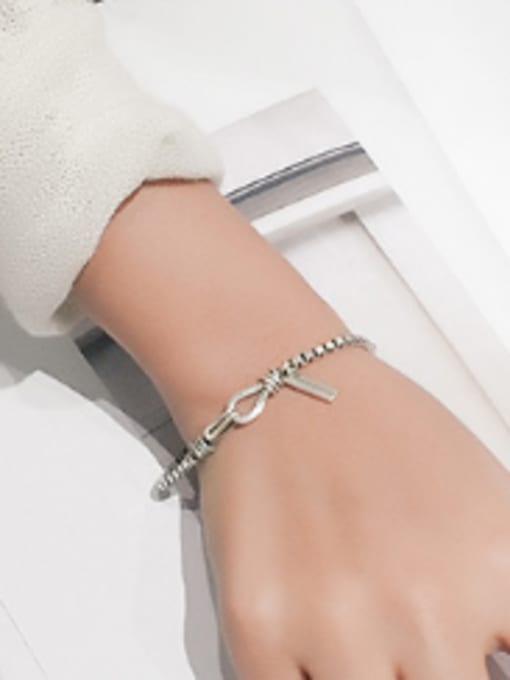 DAKA Simple Box Chain Silver Women Bracelet 1
