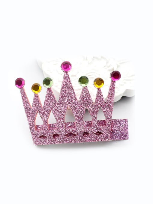 Pink Color Crown Hair clip